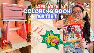 Day In The Life Of A Coloring Book Artist 👩🎨🖍️ | Sketching, Packing Orders & MUNBYN Label Printer