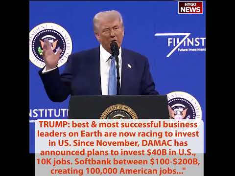 Trump at FII Summit: 20% of DOGE Savings to Citizens, 20% to Slash Debt; $500B AI Investment Wave