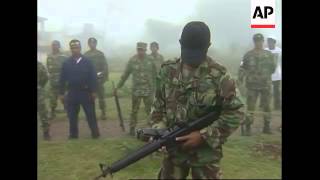 Rebels hand over weapons to  peacekeepers to help ease crisis