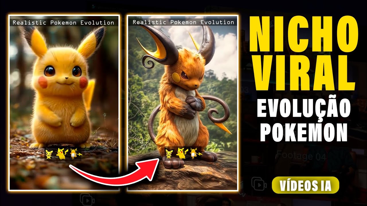 NOVO NICHO VIRAL - EVOLUÇÃO DO POKÉMON PARA TIKTOK E YOUTUBE SHORTS