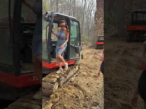 Marisol Takes Over the Excavator… What Could Go Wrong? #construction #work #build #dream