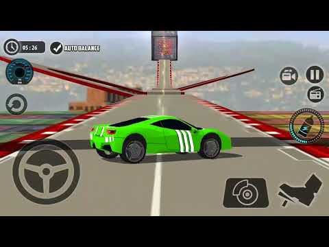 Impossible Car Tracks 3D - Green Sport Car Driving Stunt Level 15 - Android Gameplay