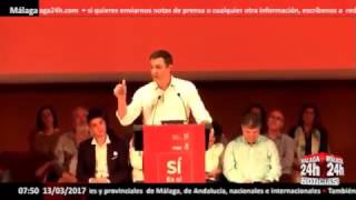 Pedro Sánchez en un abarrotado mitin en Cádiz:"El enemigo no es un compañero" - Málaga 24h TV -