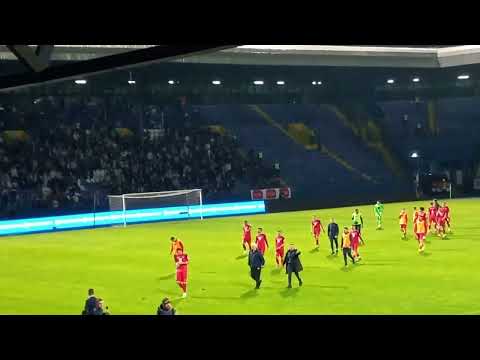 Premijer ligaBiH 2022/23,Željezničar Sarajevo-Velež Mostar 2-1,navijači i igrači oba tima nakon meča