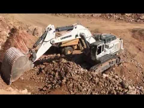 Liebherr 984 Excavator Loading Caterpillar And Komatsu Dumpers - Sotiriadis Ate