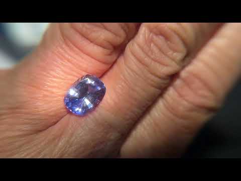 This sapphire is an electric violet blue Color Change Sapphire to purple.