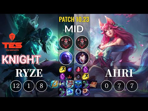 TES knight Ryze vs Ahri Mid - KR Patch 10.23