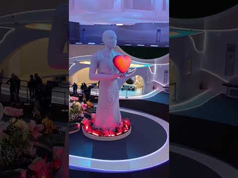 🧬 Two giant humans holds DNA and human heart at medical exhibition Moscow 2030 🇷🇺 #travel #russia