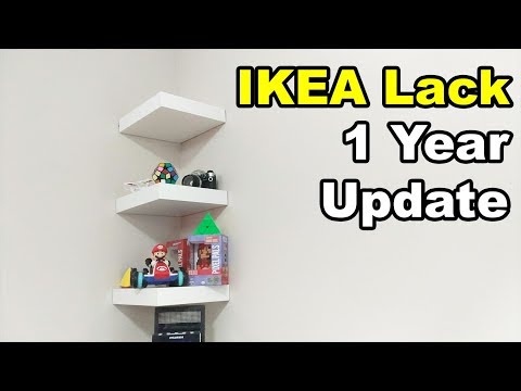 IKEA Lack shelf no drilling no nails on wall - 1 year UPDATE