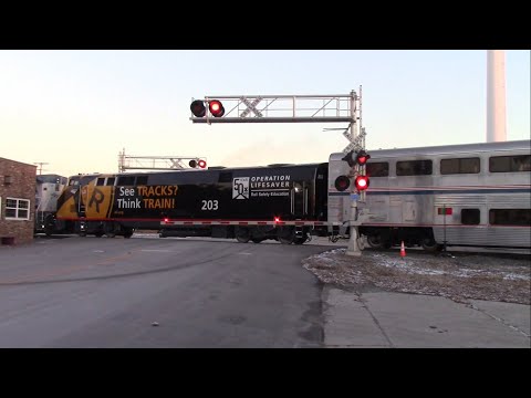 AMTK 51 w/ AMTK 518, AMTK 203 (Newly Painted OLS Unit!), and AMTK 176 at Market Street in Monon, IN
