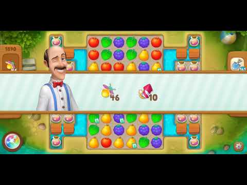 Gardenscapes Level 1890 Walkthrough "No Boosters Used"