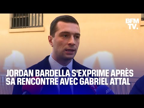 Jordan Bardella s'exprime après sa rencontre avec Gabriel Attal à Matignon