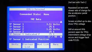 2005 C6 Corvette P2135 diagnosis with Tech 2