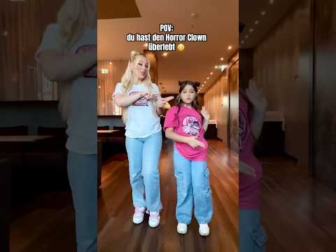 Little girl meets HORROR CLOWN 😳 #canselguel #shorts