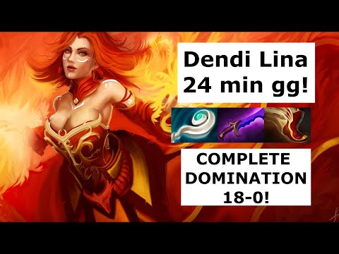 Dota 2 Pro Plays! Dendi Lina Mid Complete Domination 24 min gg!