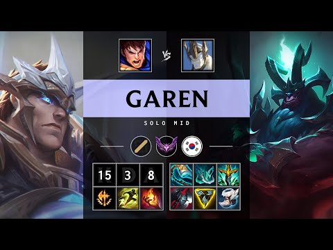 Garen Mid vs Galio - KR Master Patch 25.15