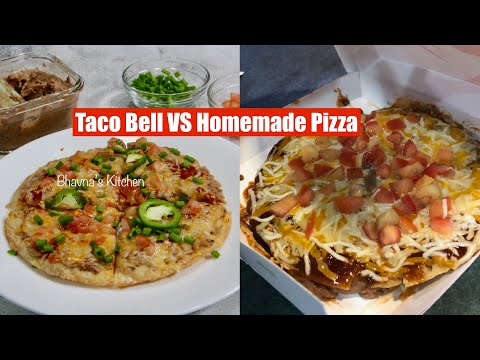 Taco Bell VS Homemade How to Mexican Pizza Video Recipe Bake Air Fryer Fry | Bhavna's Kitchen