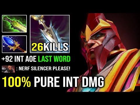 JUST Cast the Spells to Delete Enemy | AoE Last Word +92 INT Perma EZ Aghanim Silencer Dota 2