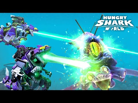 MECHA SHARKJIRA VS COLOSSAL SQUID BOSS - Hungry Shark World