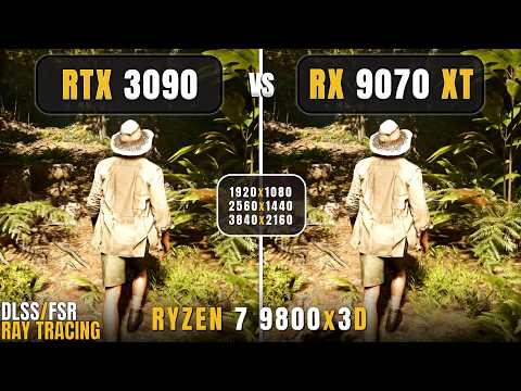 RX 9070 XT vs RTX 3090 | Ray Tracing/Path Tracing | DLSS vs FSR | 1080p 1440p 4K | R7 9800X3D