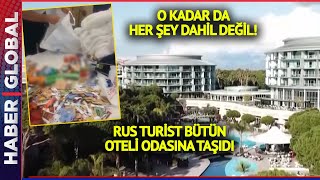 Rus Turist Her Şey Dahil Otelde Her Şeyi Topladı!