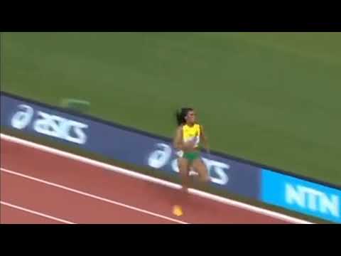 Femke Bol winning the 4x400m relay for the Netherlands from soooooo far back