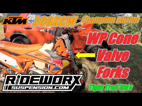 2025 KTM 300XCW Champion Edition: WP Pro Components Cone Valve Forks...Technical Trail Loop