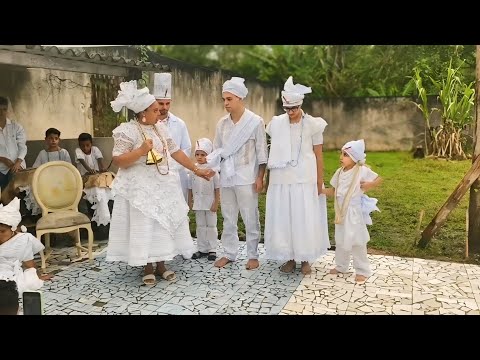 Candomblé Águas de Oxalá 2022 - Saída Iniciação Ekedy Gabriella d'Oxaguian, Yawo Gabriel d'Oxalufan