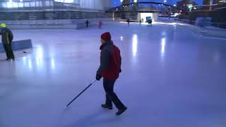 Daybreak's Melissa Holmes takes a spill during curling