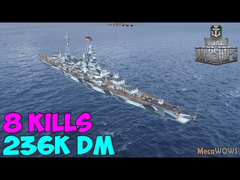 World of WarShips | Hindenburg | 8 KILLS | 236K Damage - Replay Gameplay 4K 60 fps