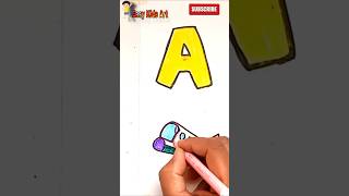 A  Drawing & Coloring 🌈 | Fun Alphabet Learning #coloringforkids #drawingforkids #kidsart #shorts