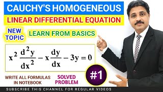 CAUCHY'S HOMOGENEOUS LINEAR DIFFERENTIAL EQUATION SOLVED PROBLEM 1 @TIKLESACADEMY