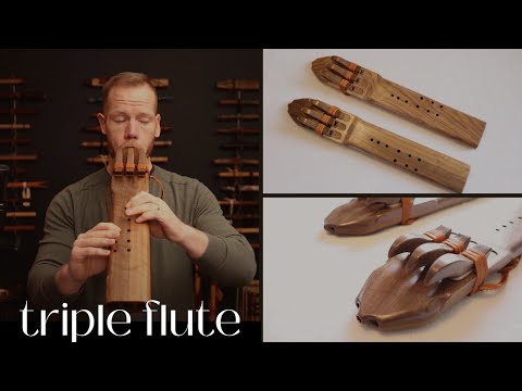 Triple Native-Style Drone Flute - Black Walnut - @elementalflutes