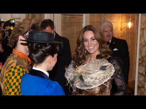The Duke and Duchess of Cambridge meet cast of Mary Poppins at Royal Variety Performance