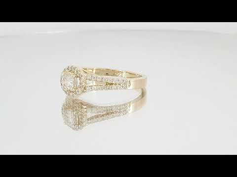 A video of Engagement Ring With Two Rows On Each Side