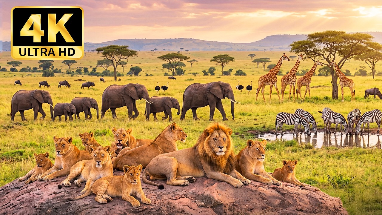 Majestic Animals of the World in 4K – Beautiful Wildlife Scenes with Calming Music