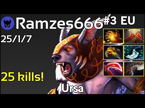 25 kills! Ramzes666 [VP] plays Ursa!!! Dota 2 7.21