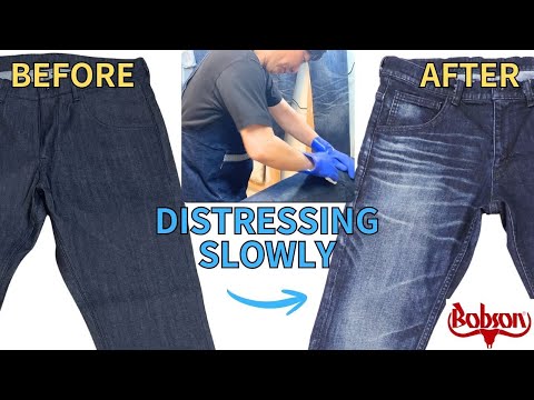 Denim Distressing Slowly  【JAPANESE JEANS FACTORY BOBSON】ジーンズの加工プロセスのご紹介