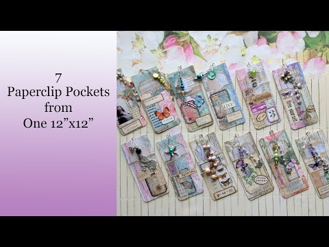 Seven Paper Clip Pockets from one 12"x12", Great Stash Builder