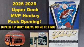2025 2026 Upper Deck MVP Hockey Pack Opening! 10 Packs Ripped 🔥