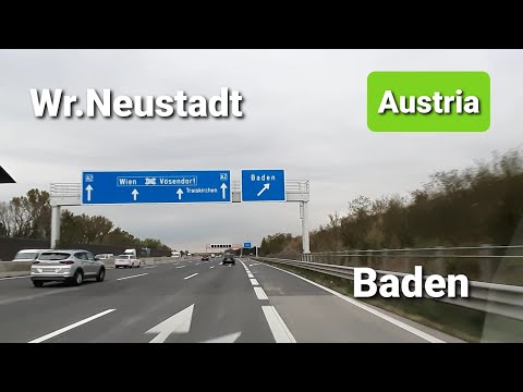 Austrian roads. Autobahn A2 E59. Road to Vienna. Austria Wr.Neustadt - Baden. European roads.