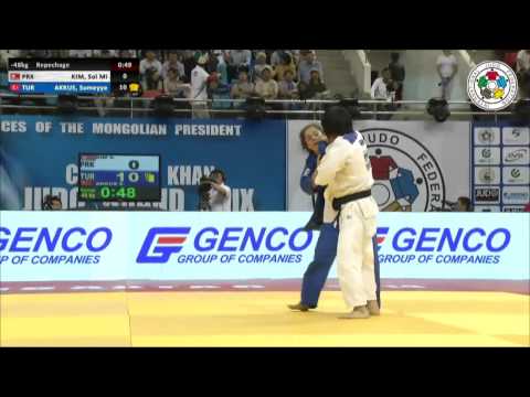 Sol Mi KIM (PRK) Vs Sumeyye AKKUS (TUR) - Judo Grand Prix Ulaanbaatar 2014 [-48kg]