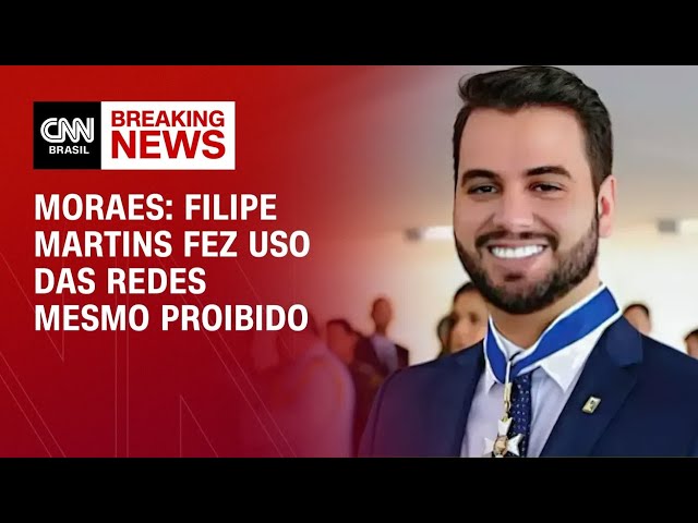 Filipe Martins fez uso das redes sociais mesmo proibido pelo STF, afirma Moraes | CNN NOVO DIA