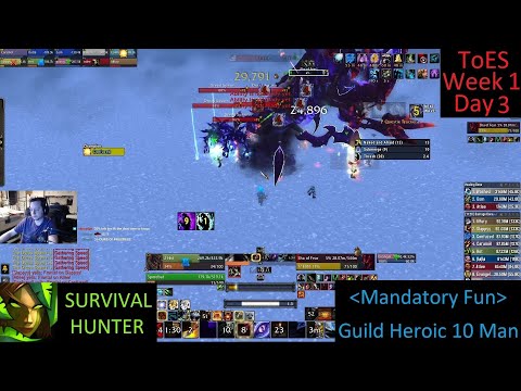 H ToES 10 man DAY 3 (Lei Shi + Sha of Fear) - Survival Hunter PoV - Week 6 MoP Phase 1 - 9-7-25