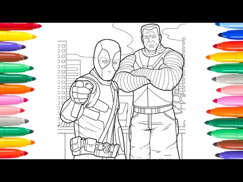 Deadpool Coloring Pages / Marvel Superhero / Drawing Marvel / How to draw Deadpool.