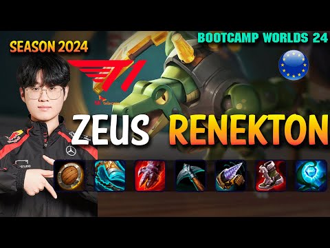 T1 Zeus RENEKTON vs JAX Top - Patch 14.20 EUW Ranked WORLDS 2024 Bootcamp | lolrec
