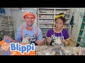 Blippi Meekah S Make Messy Pottery Blippi Full Episodes Learning Videos With Blippi