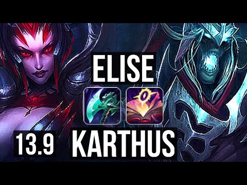ELISE vs KARTHUS (JNG) | 7/0/6, 2.0M mastery, 700+ games, Godlike | KR Master | 13.9
