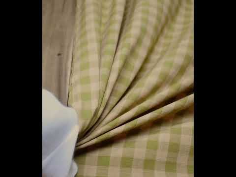 Check Olive Cream Pure Cotton 110 GSM Handwoven Fabric — video