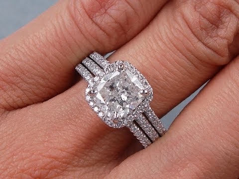 2.44 ctw Cushion Cut G SI3 Diamond Engagement Ring - BigDiamondsUSA